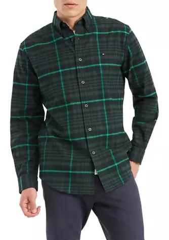 Harrison Tartan Long Sleeve Button Down Shirt商品第1张图片规格展示