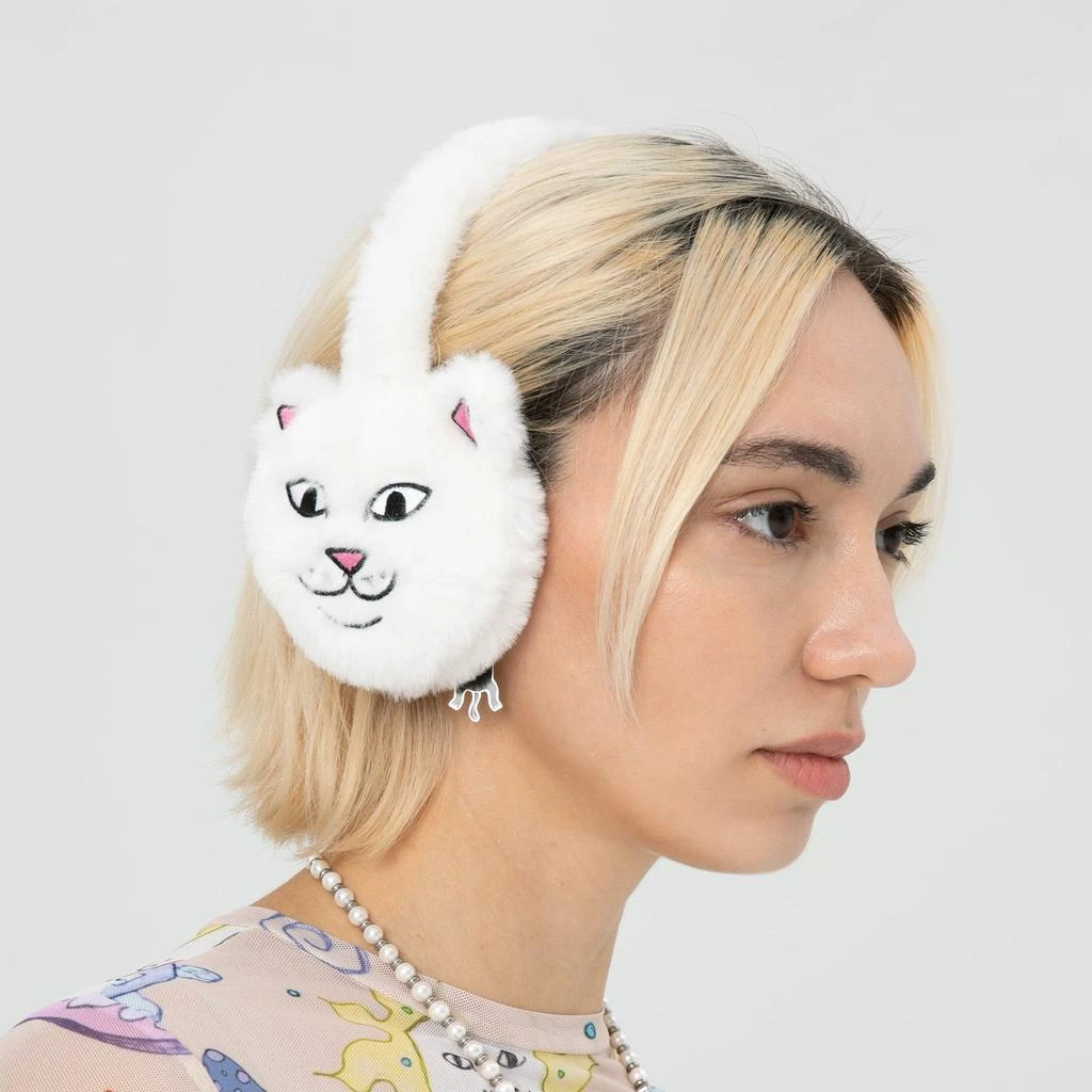 商品RIPNDIP|Lord Nermal Sherpa Earmuffs (White),价格¥76,第3张图片详细描述