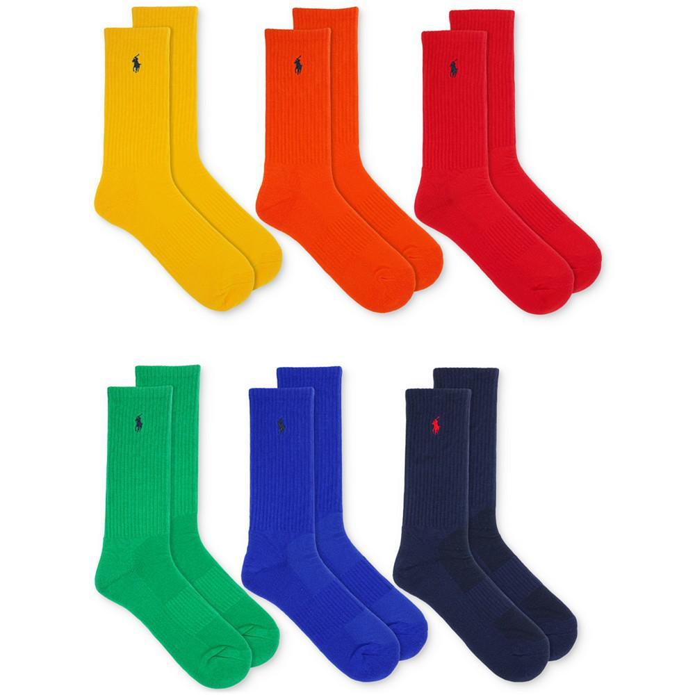 商品Ralph Lauren|Men's 6-Pk. Performance Colorful Crew Socks,价格¥214,第1张图片
