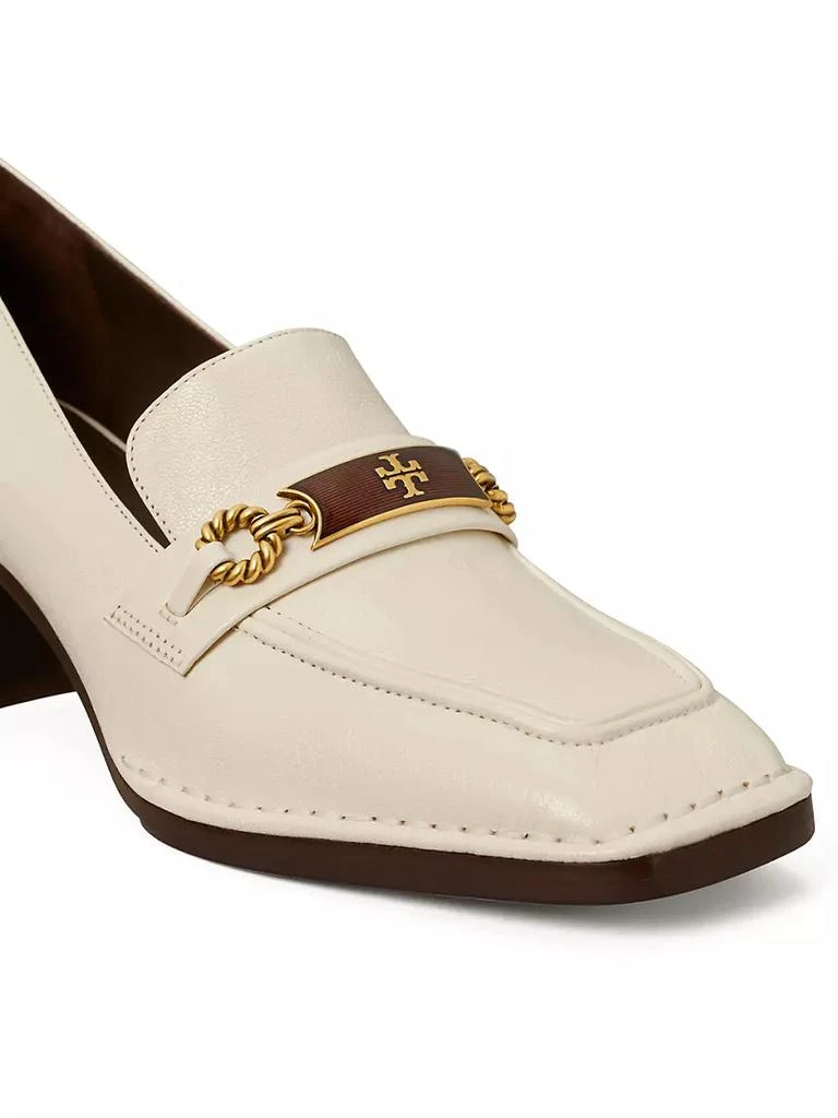 商品Tory Burch|Perrine Leather Logo Heeled Loafers,价格¥1488,第5张图片详细描述