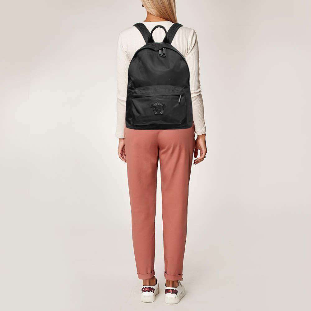 Versace Black Nylon and Leather Medusa Backpack商品第2张图片规格展示