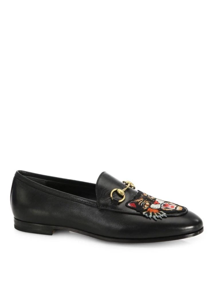 商品Gucci|Gucci - Jordaan Leather Loafers with Angry Cat,价格¥6375,第1张图片