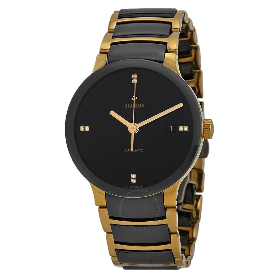 商品Rado|Centrix Black Dial Gold-plated and Black Ceramic Men's Watch R30035712,价格¥12250,第1张图片