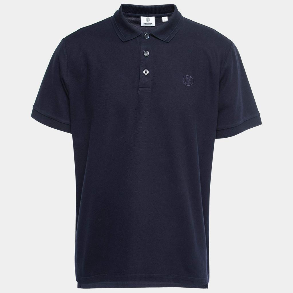 Burberry Navy Blue Cotton Pique Short Sleeve Polo T-Shirt XXL商品第1张图片规格展示