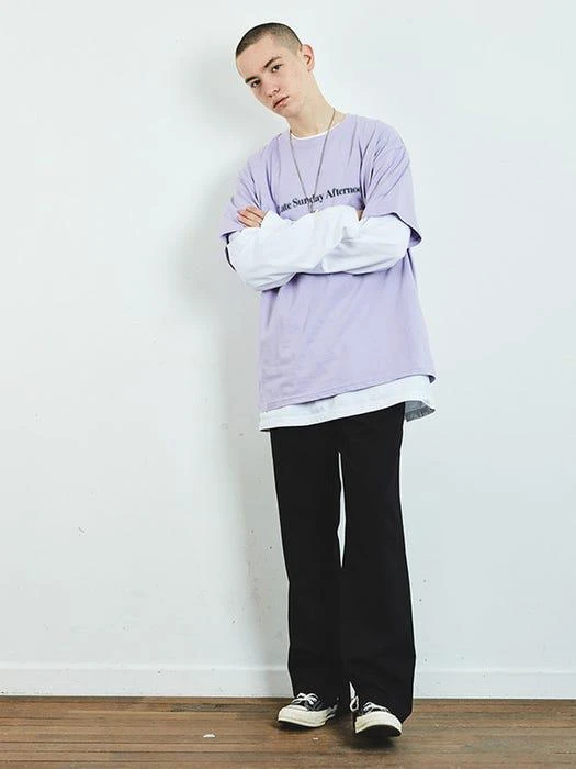 商品LAYER UNION|Blur Lsa  Short Sleeve T-Shirt Light Purple,价格¥363,第2张图片详细描述