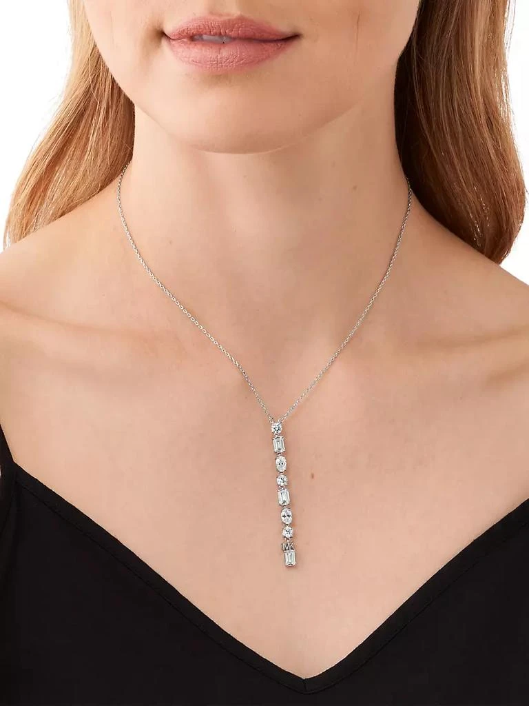 商品Michael Kors|Rhodium-Plated & Cubic Zirconia Linear Pendant Necklace,价格¥1472,第2张图片详细描述