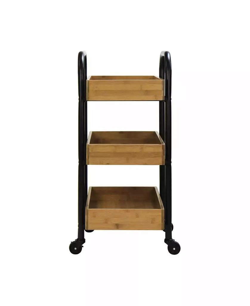 商品Oceanstar|Portable Storage Cart with 3 Easy Removable Bamboo Trays,价格¥1978,第2张图片详细描述