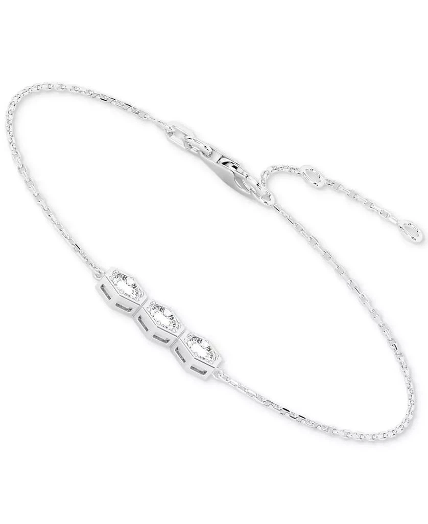 Diamond Three Stone Honeycomb Chain Bracelet (5/8 ct. t.w.) in 14k White Gold 商品