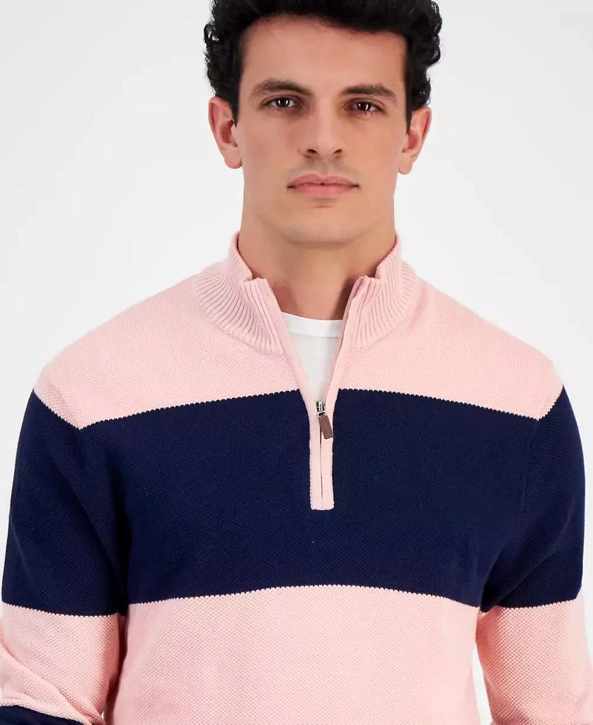 商品Club Room|Men's Bold Stripe Quarter-Zip Sweater, Created for Macy's,价格¥121,第3张图片详细描述