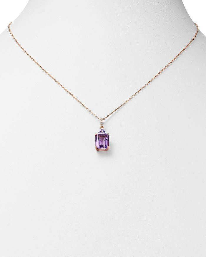 商品Bloomingdale's|Amethyst & Tanzanite Pendant Necklace in 14K Rose Gold, 18" - Exclusive,价格¥13613,第2张图片详细描述