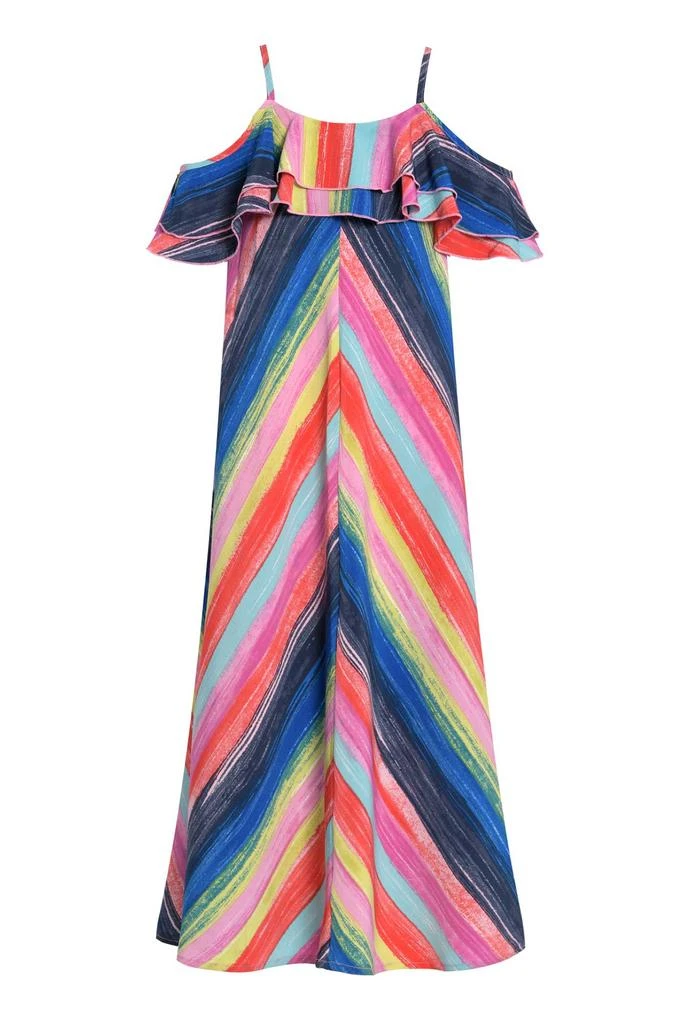 商品Truly Me|Big Girls | Tween Girls Rainbow Stripe Ruffle Maxi Slip Dress,价格¥225,第2张图片详细描述