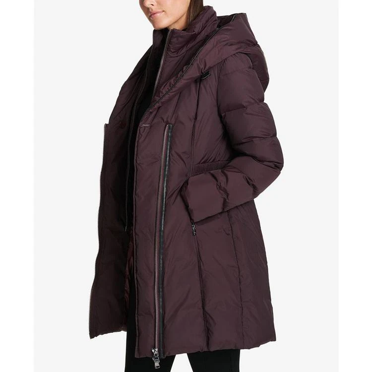 商品DKNY|Asymmetrical Faux-Leather-Trim Puffer Coat,价格¥1197,第4张图片详细描述