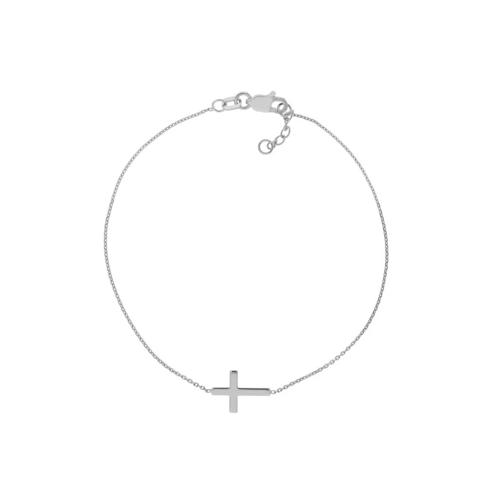 商品SSELECTS|14K Solid White Gold Cross Bracelet,价格¥1326,第1张图片