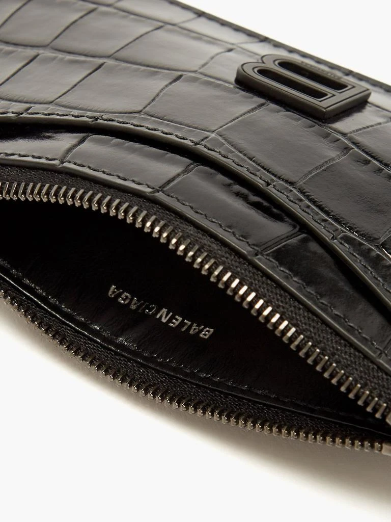 商品Balenciaga|Hourglass crocodile-effect leather cardholder,价格¥3323,第4张图片详细描述