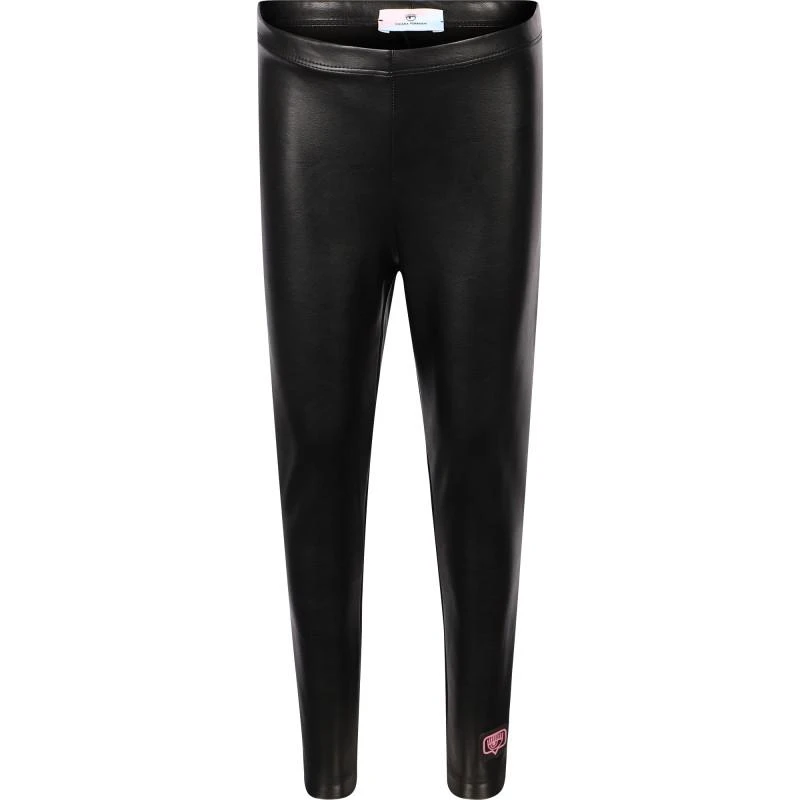 商品Chiara Ferragni|Faux leather logo leggings in black,价格¥859,第1张图片