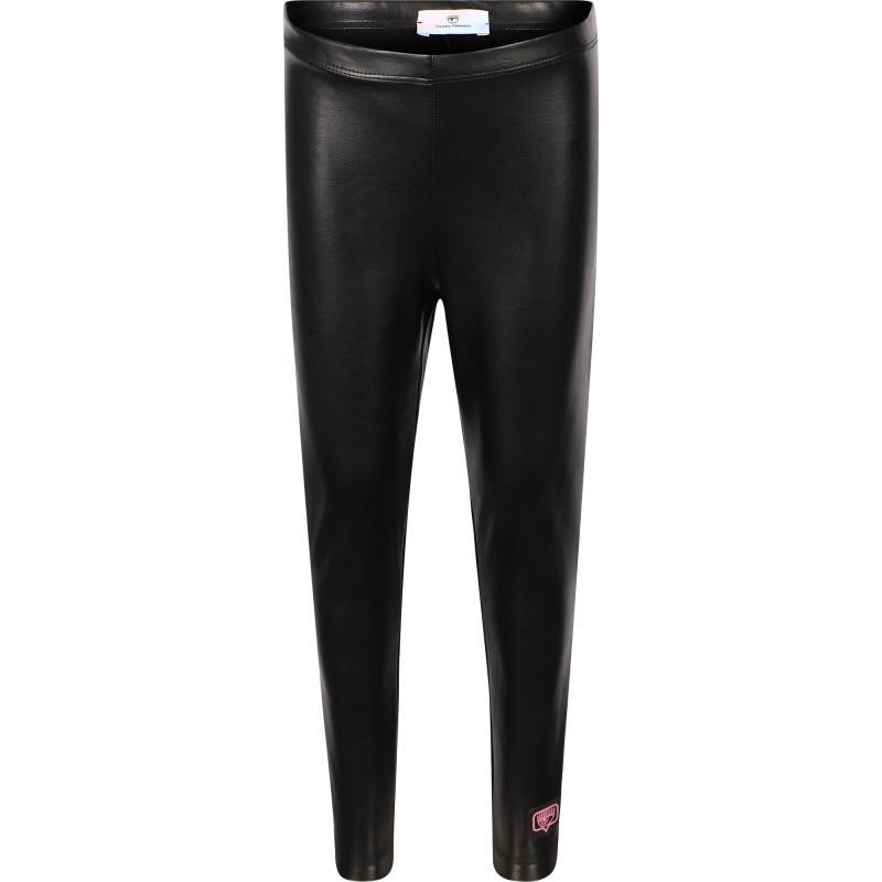 商品Chiara Ferragni|Faux leather logo leggings in black,价格¥764-¥847,第1张图片