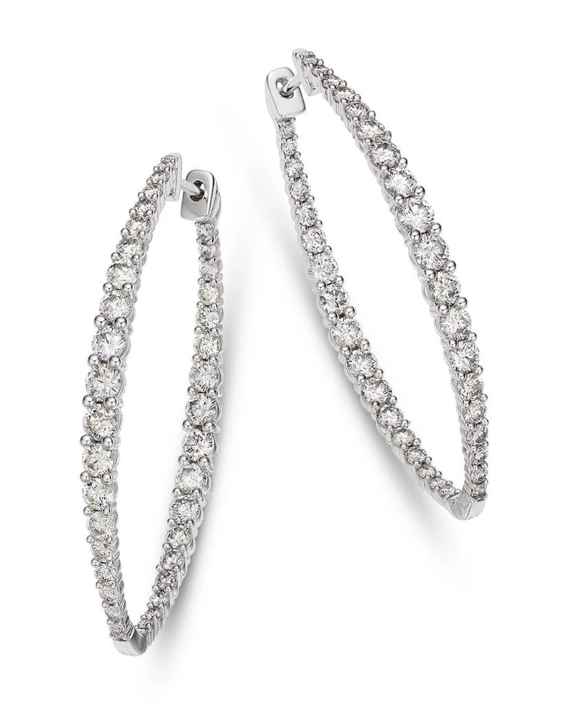 商品Bloomingdale's|Diamond Inside Out Medium Hoop Earrings in 14K White Gold, 3.0 ct. t.w.,价格¥34207,第1张图片