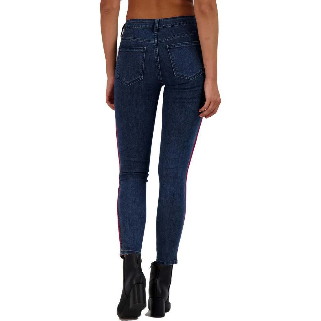 商品Just Black|Just Black Women's Dark Rinse High Rise Striped Ankle Crop Skinny Jeans,价格¥39,第5张图片详细描述