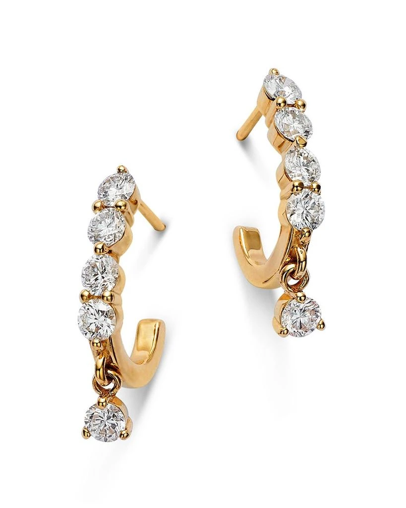 商品Moon & Meadow|14K Yellow Gold Lab Grown Diamond Dangle Hoop Earrings,价格¥7339,第1张图片