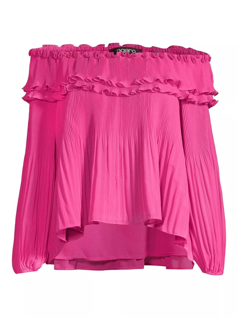 商品UNGARO|Emilia Pleated Crepe Chiffon Blouse,价格¥1264,第1张图片