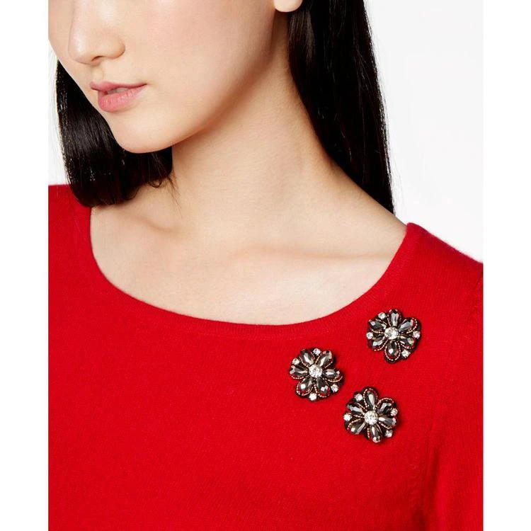 商品Charter Club|Cashmere Embellished Peplum Sweater, Created for Macy's,价格¥510,第2张图片详细描述