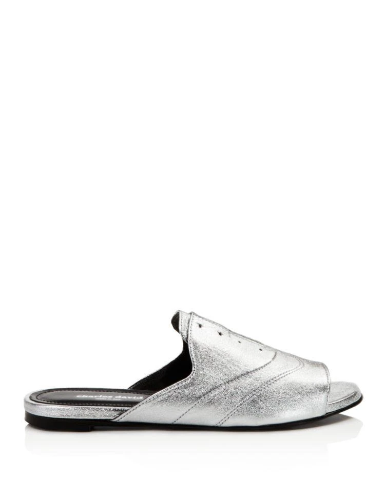 商品Charles David|Charles David Smith Metallic Leather Oxford Slide Sandals ,价格¥983,第2张图片详细描述