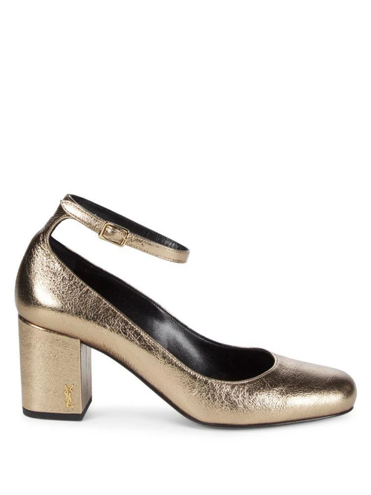 商品Yves Saint Laurent|Block Heel Metallic Pumps,价格¥3705,第5张图片详细描述
