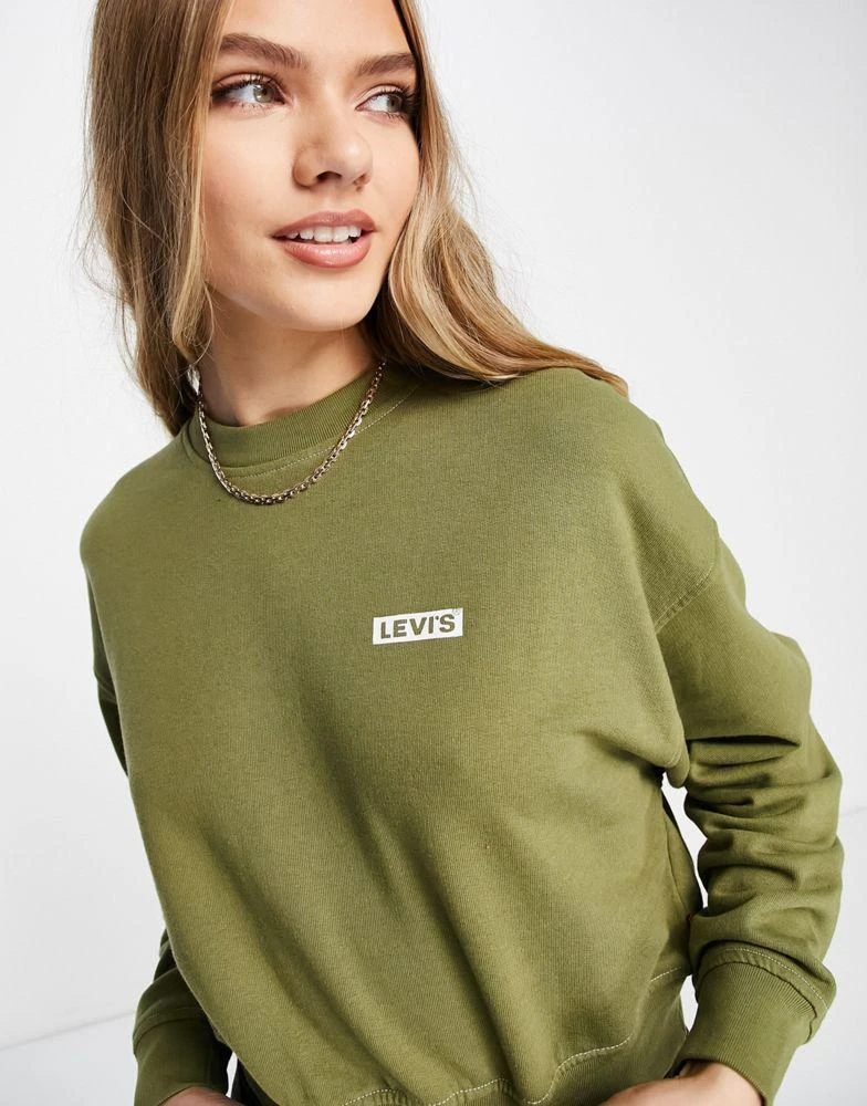 商品Levi's|Levi's contrast stitch logo sweater in khaki,价格¥346,第3张图片详细描述