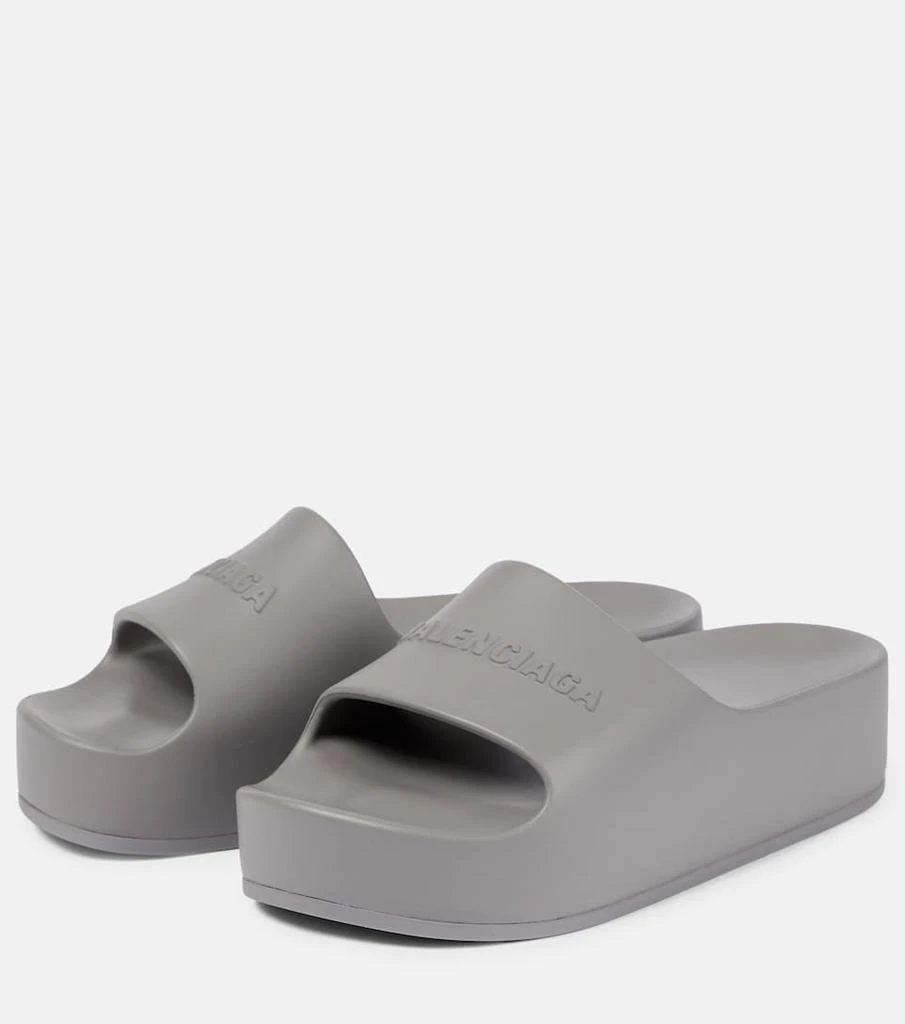 商品Balenciaga|Logo rubber platform slides,价格¥3890,第5张图片详细描述