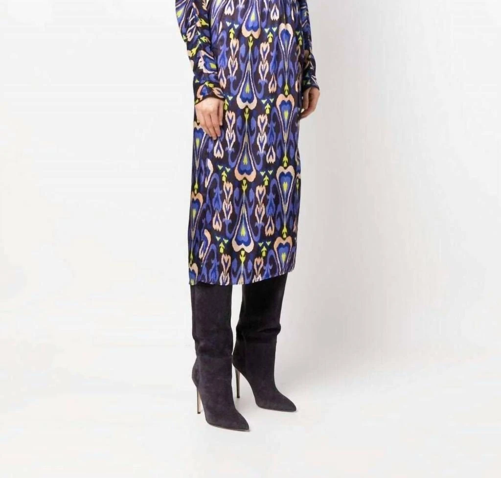 商品FORTE_FORTE|Northern Light Print Satin Dress In Night Fall,价格¥3820,第3张图片详细描述