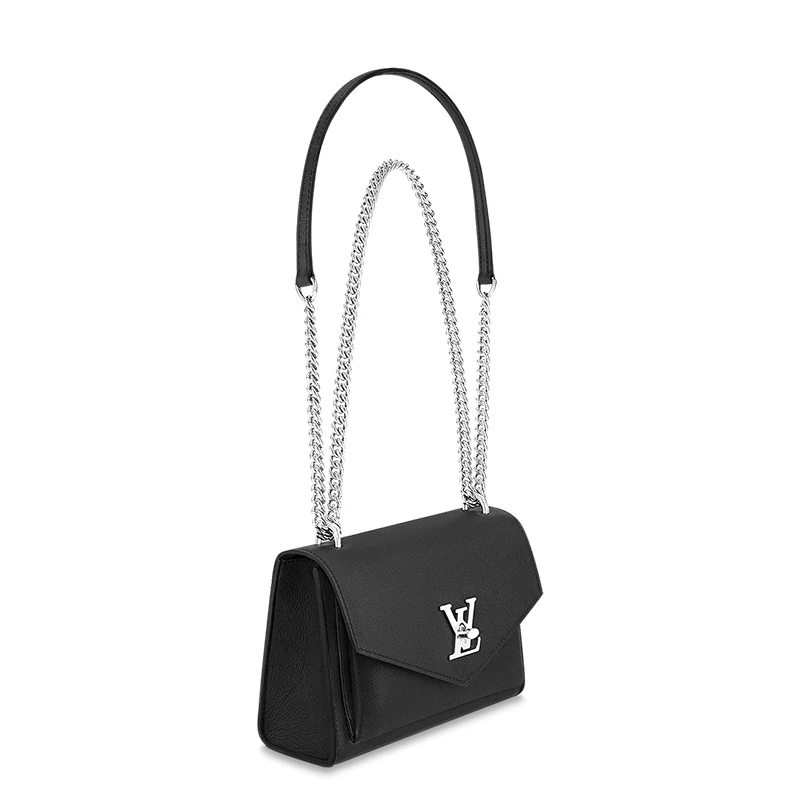 预售十天 Louis Vuitton/路易威登 22春夏新款MYLOCKME系列 女士黑色粒面小牛皮银扣银链单肩斜挎链条信封包M51418 商品