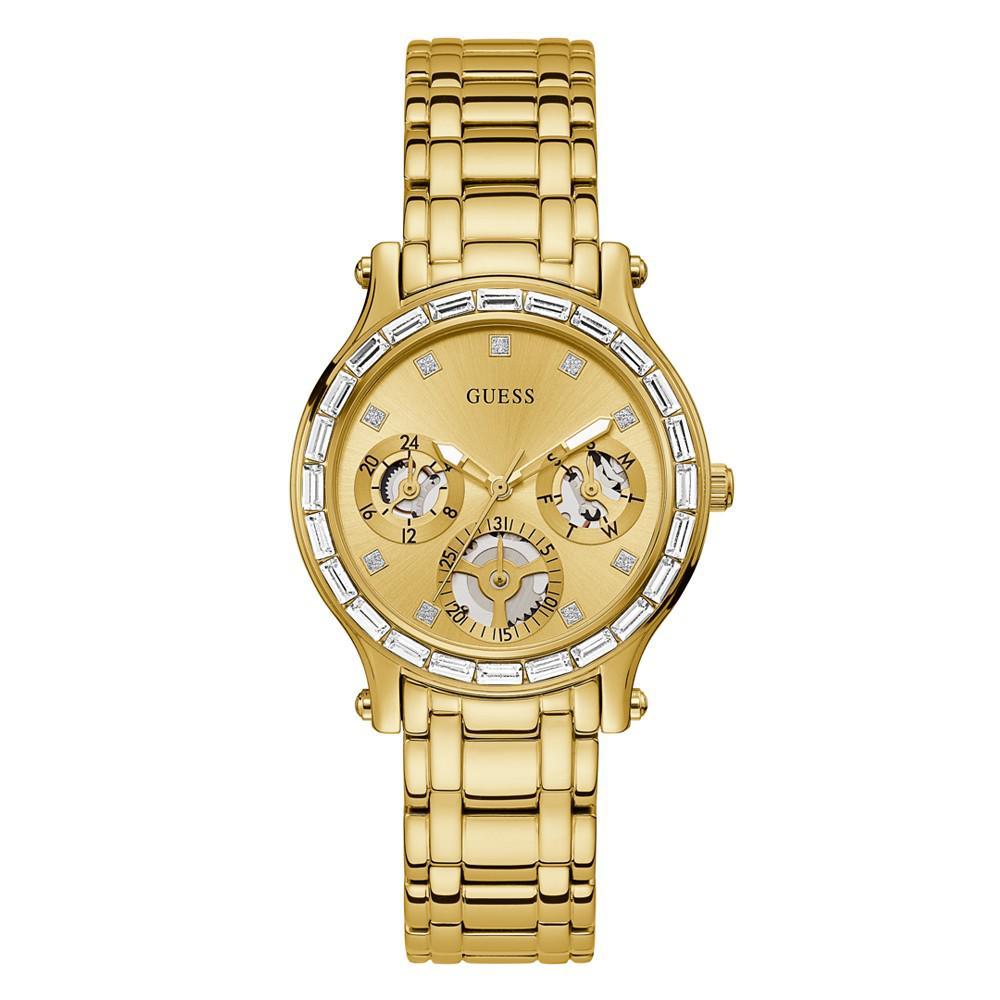 商品GUESS|Women's Gold-Tone Glitz Stainless Steel Bracelet Watch, 38mm,价格¥1403,第1张图片