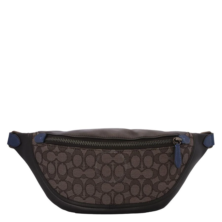 商品Coach|Men's Charcoal/Black Signature Jacquard League Belt Bag,价格¥1255,第1张图片