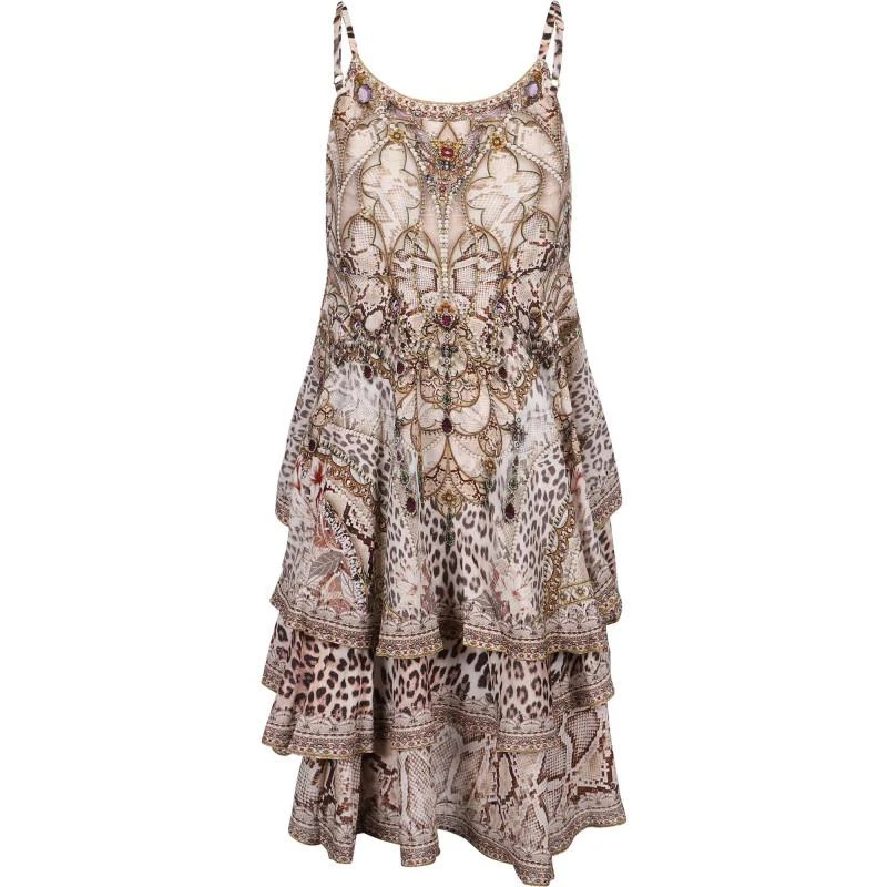 商品Camilla|All is nouveau print tiered bottom dress in beige,价格¥3044,第2张图片详细描述