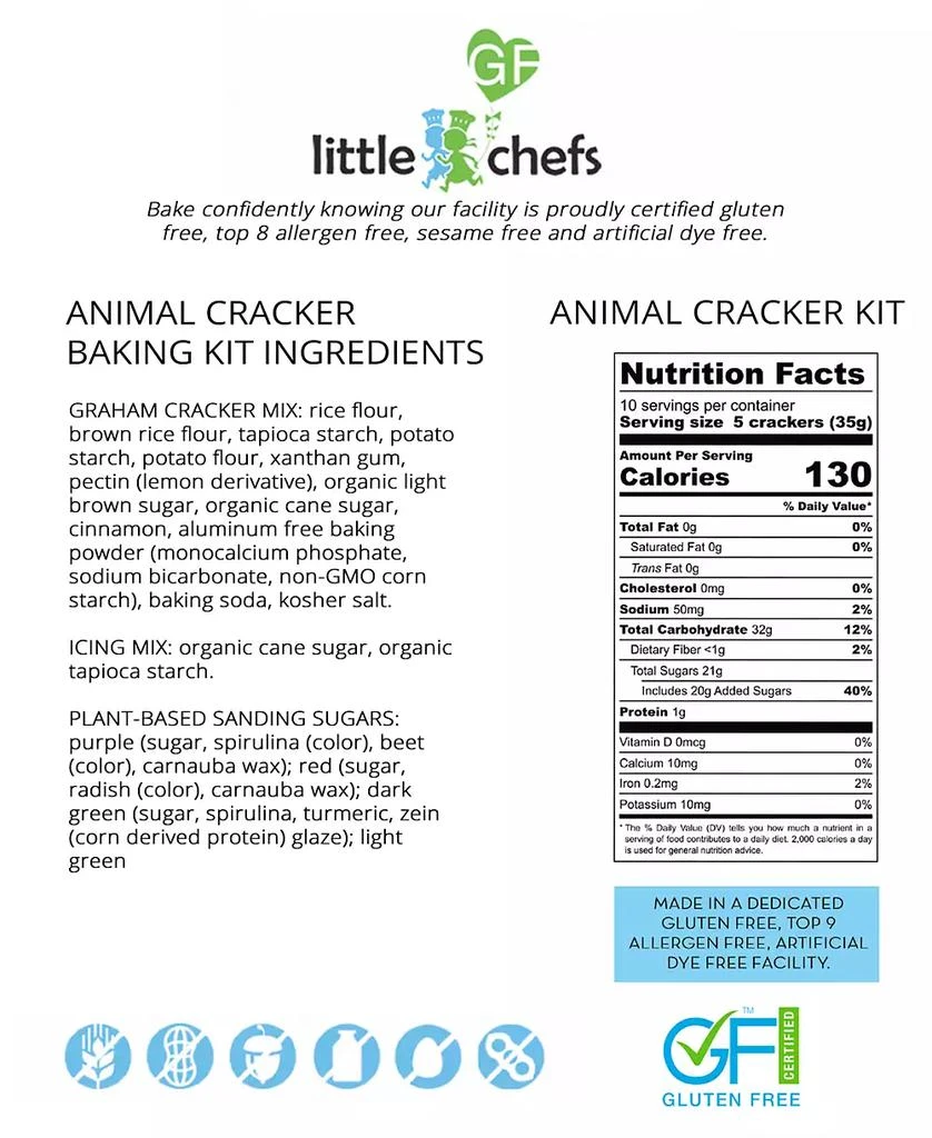 商品Little GF Chefs|Animal Biscuits Gluten Free Baking Kit,价格¥239,第3张图片详细描述