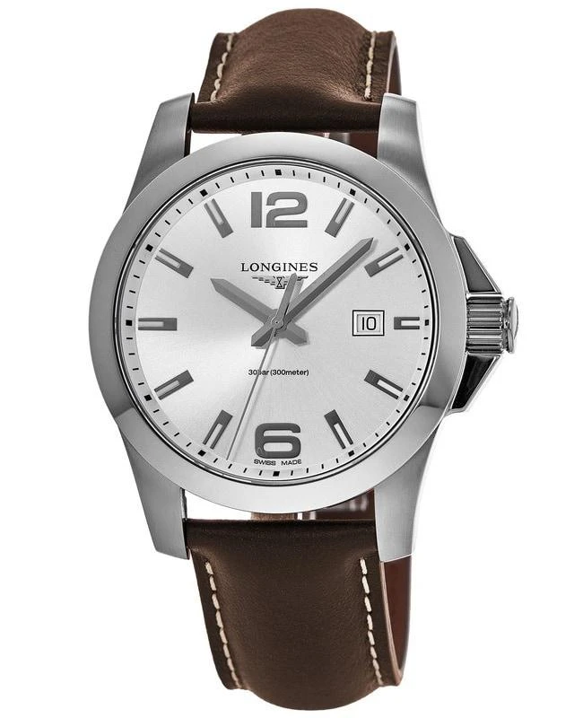 商品Longines|Longines Conquest 43 Silver Dial Brown Leather Strap Men's Watch L3.760.4.76.5,价格¥4940,第1张图片