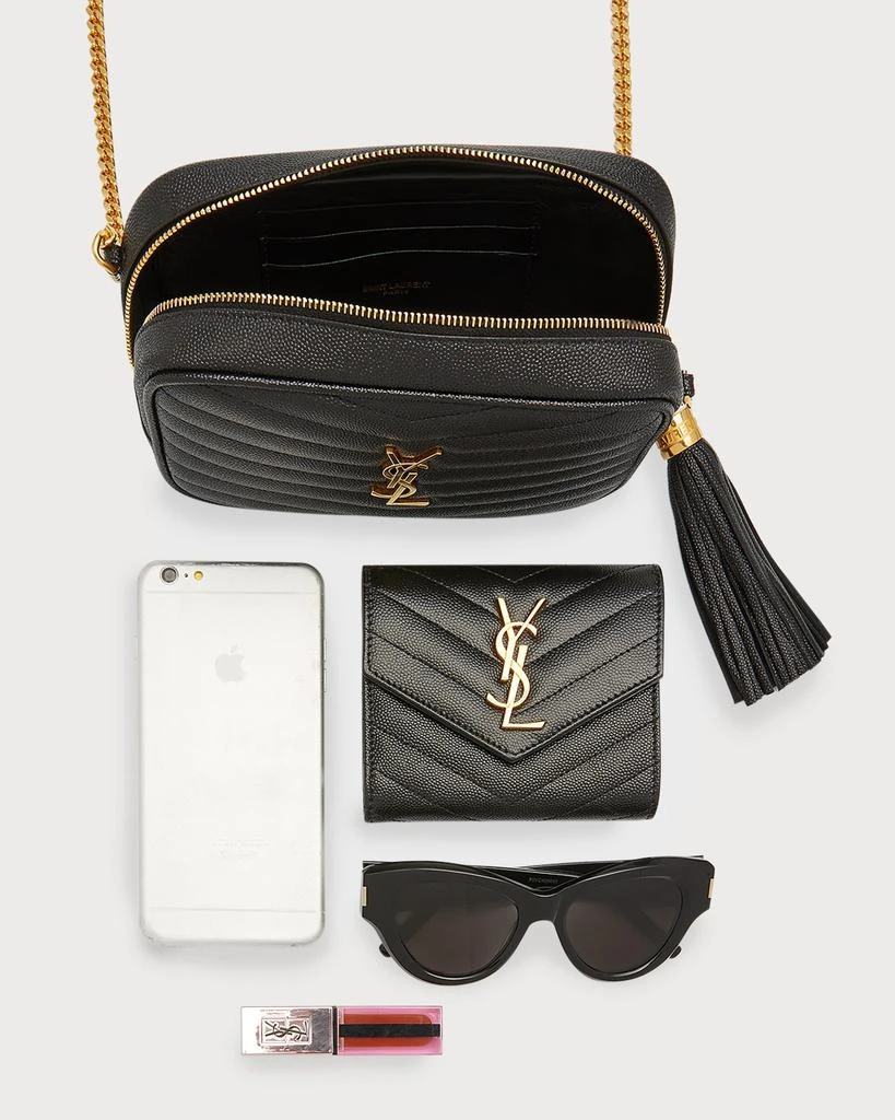 Lou Mini Camera Bag in Grained Quilted Leather with Tassel and Gold Hardware 商品