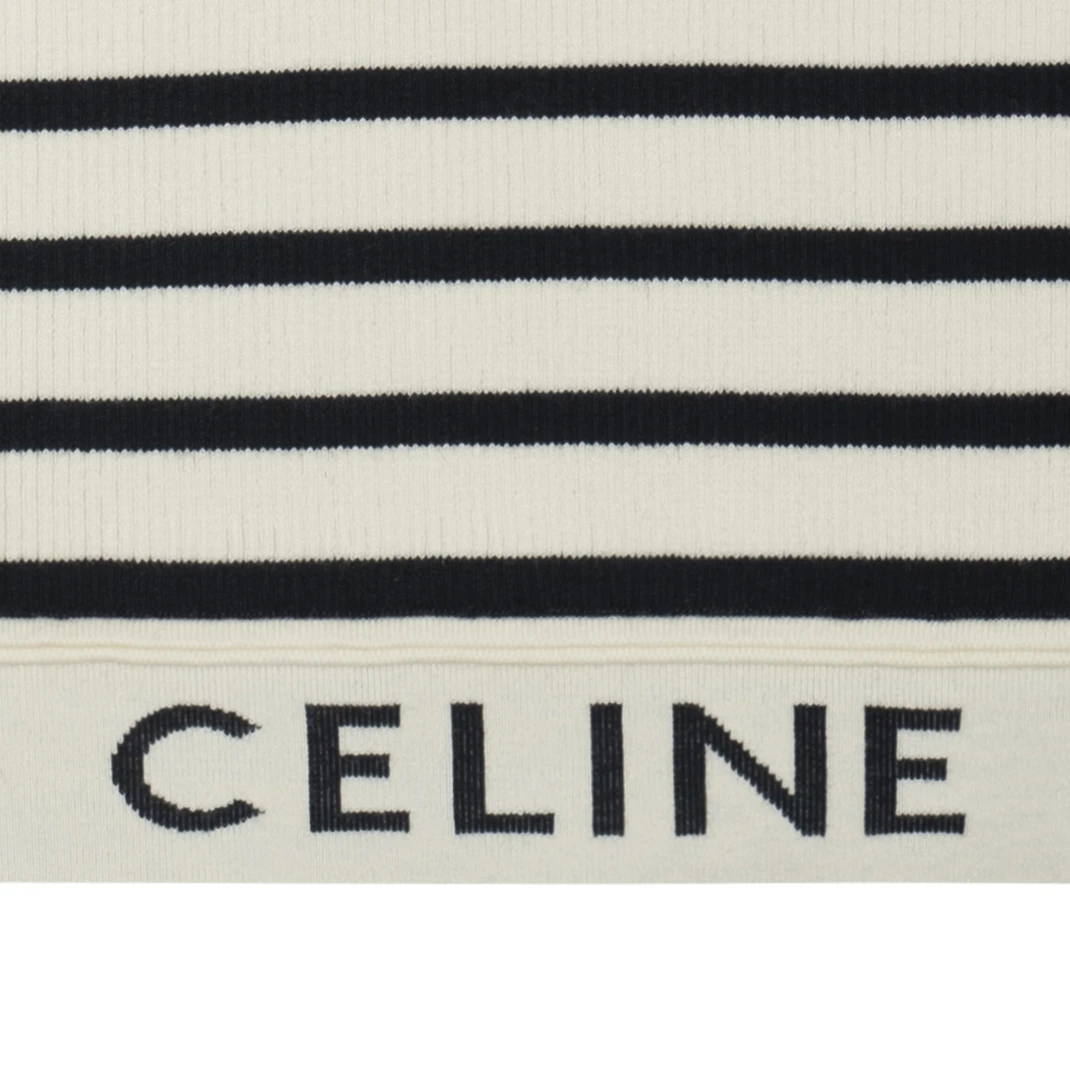 商品[国内直发] Celine|赛琳 Logo针织条纹运动背心 女款 奶白色,价格¥4137,第9张图片详细描述