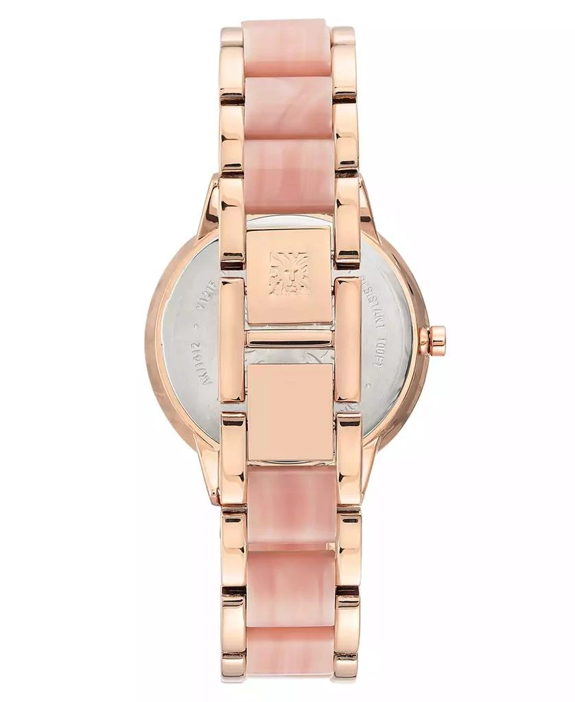 商品Anne Klein|Women's Rose Gold-Tone & Pink Marble Acrylic Bracelet Watch 37mm,价格¥337,第2张图片详细描述