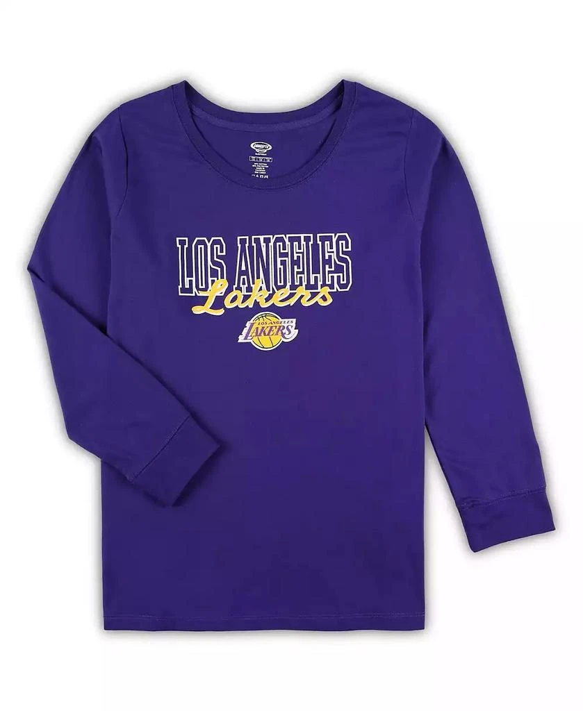 商品Concepts Sport|Women's Purple, Heather Gray Los Angeles Lakers Plus Size Long Sleeve T-shirt and Shorts Sleep Set,价格¥531,第2张图片详细描述