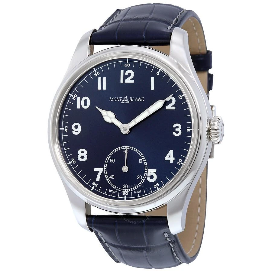 商品MontBlanc|Montblanc 1858 Blue Dial Blue Leather Men's Watch 113702,价格¥12648,第1张图片