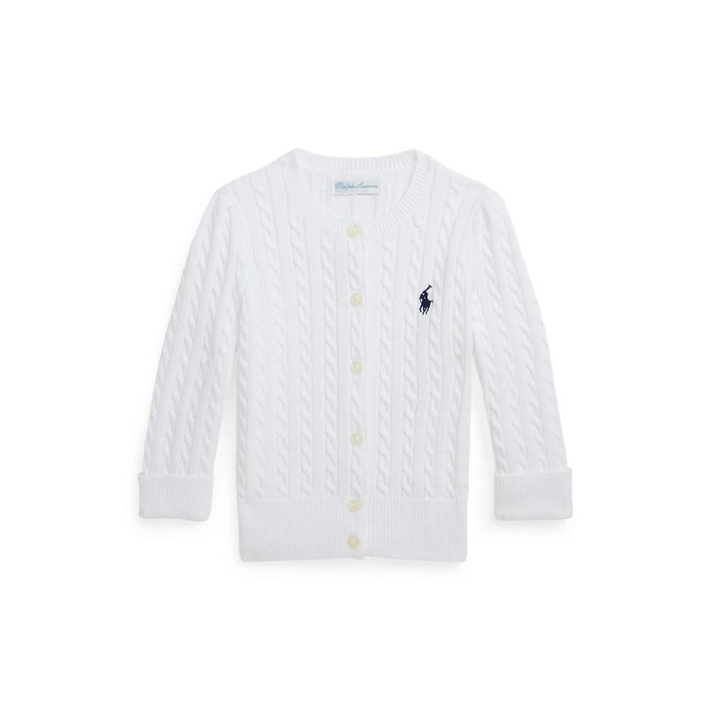 商品Ralph Lauren|Baby Girls Mini-Cable Cotton Cardigan Sweater,价格¥150,第1张图片