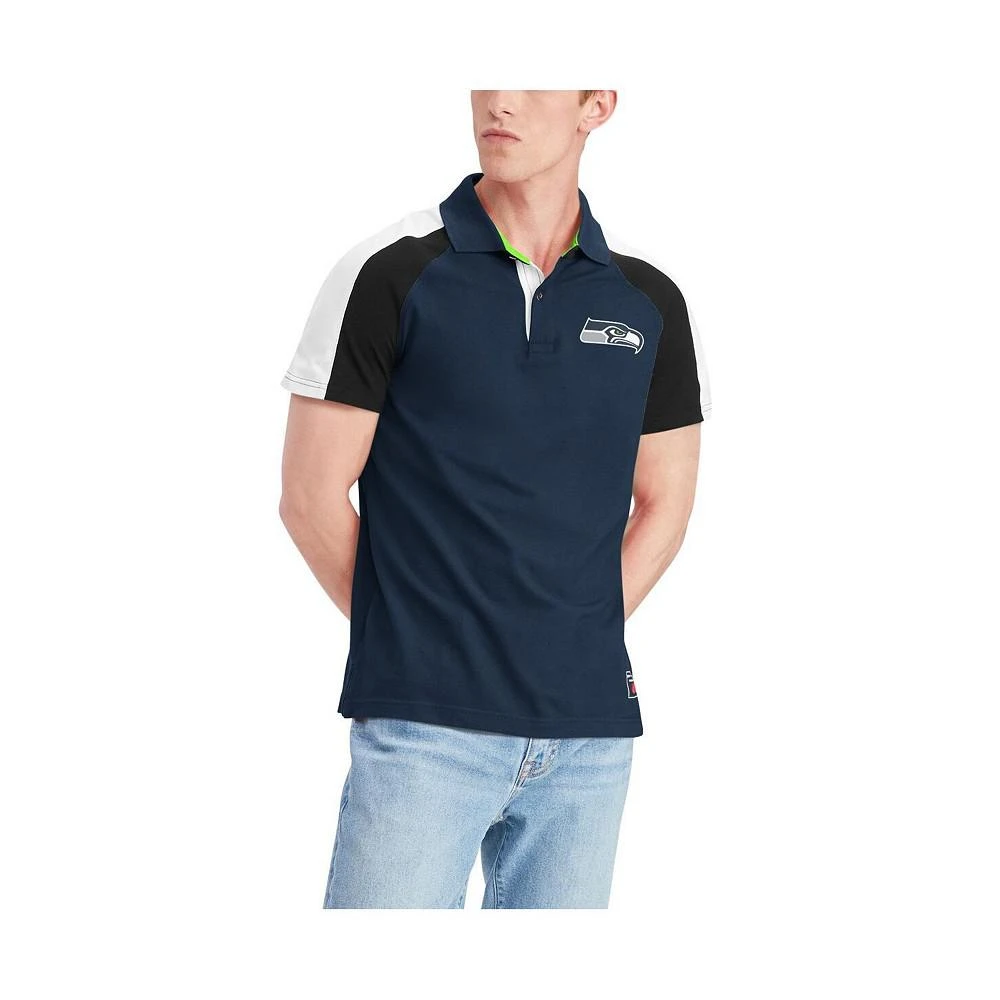 商品Tommy Hilfiger|Men's College Navy, White Seattle Seahawks Holden Raglan Polo Shirt,价格¥525,第4张图片详细描述