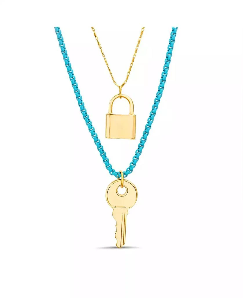 商品Kensie|Yellow Gold-Tone Key and Lock Necklace Set,价格¥232,第1张图片