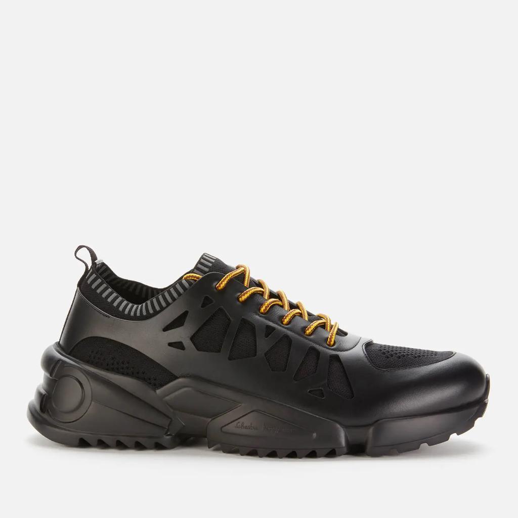 商品Salvatore Ferragamo|Salvatore Ferragamo Men's Raintop Leather Trainers - Black,价格¥2536,第1张图片