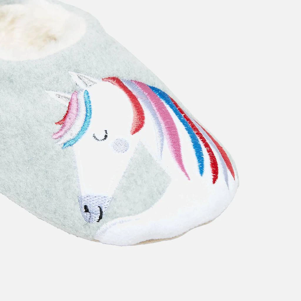 Joules Girls' Rainbow Horse Slippers - Grey 商品