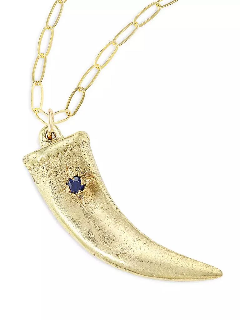 商品Maison Mönik|Precious Goldtone &amp; Blue Sapphire Claw Pendant Necklace,价格¥2276,第4张图片详细描述