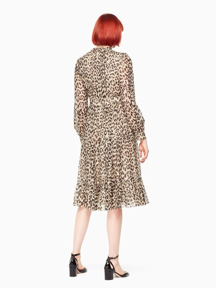 商品Kate Spade|leopard-print clipped dot midi dress,价格¥2598,第3张图片详细描述