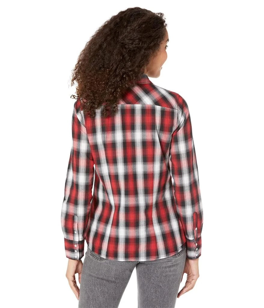 商品Roper|Black, White, Red Ombre Plaid Western Blouse w/ Snaps,价格¥369,第2张图片详细描述