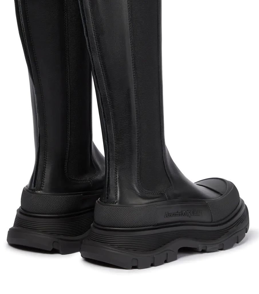 Tread leather knee-high boots商品第3张图片规格展示